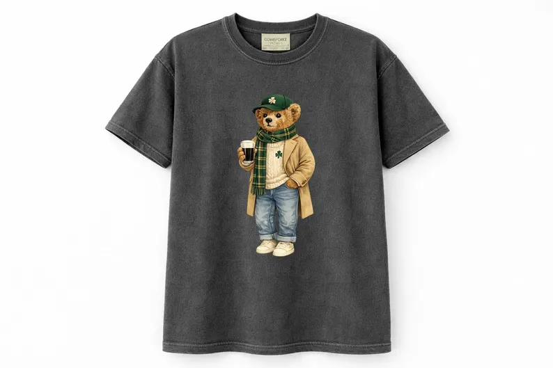 il_794xN.7732764456_3n81 Comfort Colors Lucky Teddy Bear St Patricks Day Shirt